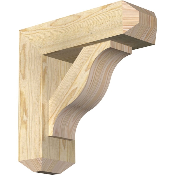 Ekena Millwork Funston Craftsman Rough Sawn Bracket w/ Offset Brace, Douglas Fir, 6"W x 18"D x 18"H BKT0604X18X18FST04RDF - main